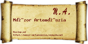 Mázor Artemíszia névjegykártya